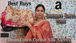 Amazon Summer Saree Haul | Best Affordable Cotton,Linen,Cotton Silk,Chanderi Sarees | Must Buy Saree