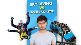 Sky Diving VS Roller Coaster!