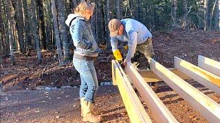 TIMELAPSE - Couple Builds Off-Grid Cabin Alone In The Canadian Wilderness