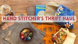 Low budget hand stitcher's thrift haul - for Sashiko, slow stitching and small sewing projects!