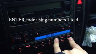 How to enter volkswagen passat radio code showing safe