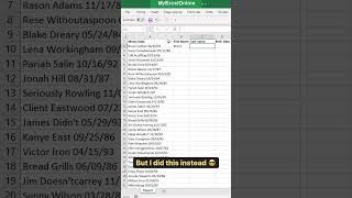 Excel Data Magic 🪄#myexcelonline #excel #msexcel #shorts