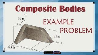 How to Find the Centroid of a 3D Object EXAMPLE PROBLEM // Center of Mass of Composite Bodies