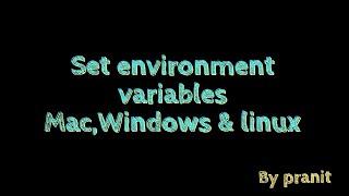 How to set environment variable permanently in MacOs / Linux / Windows | Set environment variables.