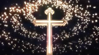 Heavenly 4K Cross Video with Golden Metal and Blossoming Petals