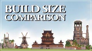 Build Size Comparison - All My Released Minecraft Builds (Cathedrals, Castles, Towers and more)