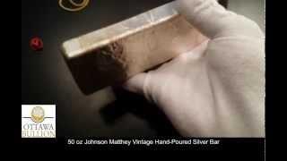 50 oz Johnson Matthey Vintage Hand Poured Silver Bar