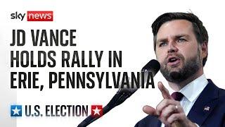 Republican vice-presidential nominee JD Vance holds campaign rally in Erie, Pennsylvania