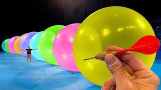 How Many GIANT Balloons Stops A Dart?