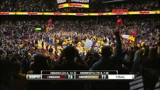 Gophers Upset Hoosiers, Fans Rush Court