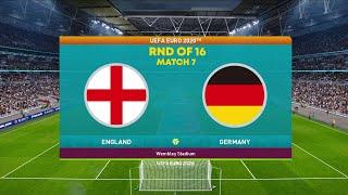 England vs Germany | UEFA EURO 2020 | Round of 16 Match 7 | PES 2021 Simulation