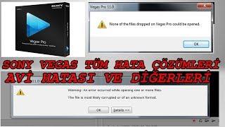 Vegas Pro None of the files dropped on vegas pro could be opened  hatası çözümü (.avi error)