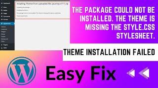 How to Fix the "Style.css Not Found" Error When Installing a WordPress Theme