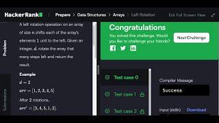 I smashed HackerRank's "Left Rotation" Online Coding Challenge | Coding Challenge Competition