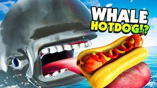 FEEDING Giant Hotdogs to the Sea Monster! - Goat Simulator 3 DLC