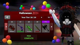 MM2 HALLOWEEN BATTLEPASS COMPLETED AND SHOWCASED (roblox, sped up)