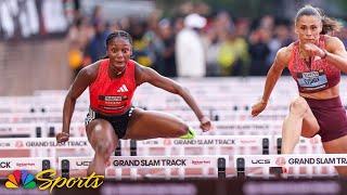 Ackera Nugent FLIES past Sydney McLaughlin-Levrone in 100mH win at Grand Slam Philly | NBC Sports