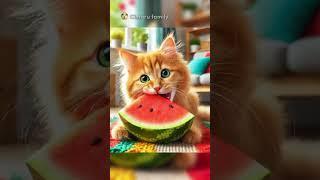 Cute cat as apple #cat #funny #pets #comedy