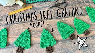 Easy Crochet Christmas Tree Garland Video Tutorial