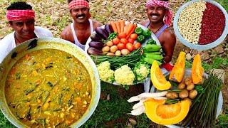 Famous Bengali Sobzi Recipe | Special Mixed Vegetables and Rice | Village Cooking | villfood Kitchen