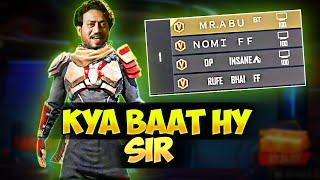 RUFE BHAI, MR ABU, NOMI FF, INSANE in one Squad, Free Fire