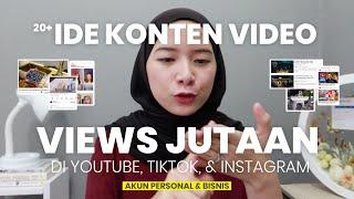 20+ IDE KONTEN VIDEO TERLARIS DI YOUTUBE, TIKTOK, & INSTAGRAM REELS