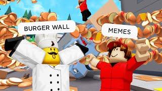 ROBLOX Cook Burgers Funny Moments Part 4 (MEMES) 