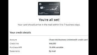 $50k Business credit card approval with a new CPN profile