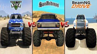 ГТА 5 МОНСТЕР ТРАК VS ГТА САН АНДРЕАС МОНСТЕР ТРАК VS BEAMNG МОНСТЕР ТРАК - ГДЕ ЛУЧШЕ?