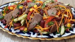 A great quick salad.Goʻshtli tez tayyor boʻladigan mazali salat