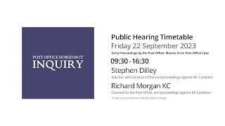 Richard Morgan KC - Day 66 PM (22 September 2023) - Post Office Horizon IT Inquiry