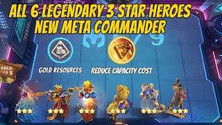 ALL 6 LEGENDARY HEROES 3 STAR NEW META COMMANDER !! EGGIE SKILL 1 TUTORIAL | MLBB MAGIC CHESS