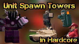 Unit Spawn Towers in Hardcore Roblox Tower Defense Simulator