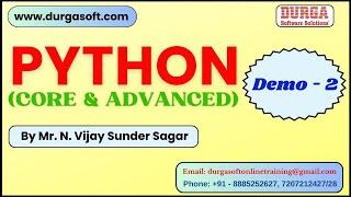 PYTHON tutorials || Demo - 2 || by Mr. N. Vijay Sunder Sagar On 03-12-2024 @6AM IST