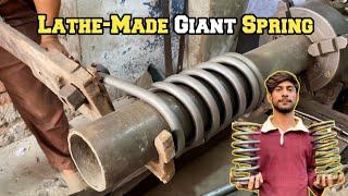 Crafting a Massive Spring on a Lathe Machine | Handmade Metalwork | Multi skills hub