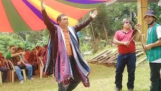 Baguio City Councilor Benny Bomogao dances tayaw in World's Indigeous Peoples Day celebration