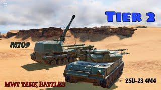 MWT ZSU-23 4M4 & M109 Gameplay Tier 2 | MWT Tank Battles