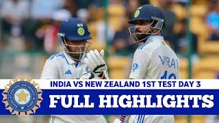 India Vs New Zealand 1st Test Day 3 Full Highlights 2024 | IND VS NZ