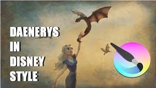 Drawing Daenerys Targaryen in Disney Style - Speedpaint