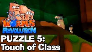 Worms Revolution: Puzzle 5 - Touch of Class (Puzzles Walkthrough)