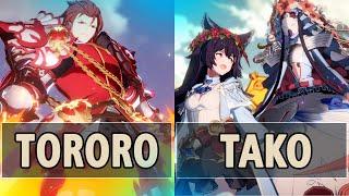 GBVS:Tororo (Percival) Vs Tako (Nier)| High Level Gameplay.