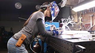 Masterpiece Metal Sculpture Creation |Welding Nature Art | Aluminum Tree | Barbie The Welder