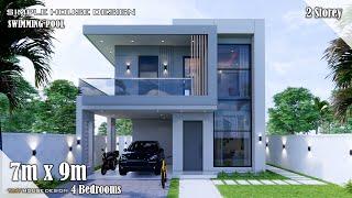 House Design | Simple House | 7m x 9m  2 Storey | 4 Bedrooms