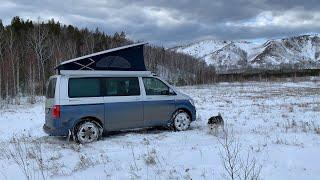 Volkswagen California в снегах Башкирии