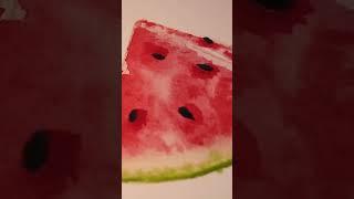 How to paint in a slice of watermelon in watercolor #watercolor #painting #art #artist #winsornewton