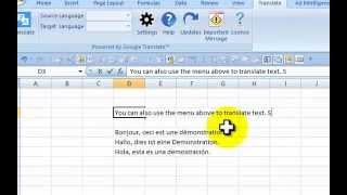 Google Translate for Excel