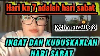 HARI KE 7 ADALAH HARI SABAT KELUARKAN 20 : 8 INGAT DAN KUDUSKANLAH II AGATAH MEMBERI PEMBELAJAR