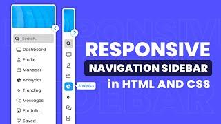 Responsive Navigation Sidebar In HTML And CSS | Side Navbar @WebKitCoding