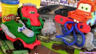 Play Doh Cars 2 Mold and Go Speedway Playset Disney Pixar Epic Review Mold Build Car Toys play doh