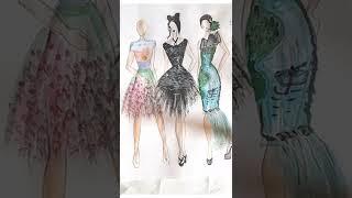 #avangard uslubidagi eskiz tabiat manzaralari#easy drawing #short #landscape in a dress